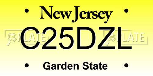 C25DZL New Jersey License Plate