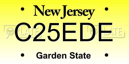 C25EDE New Jersey License Plate