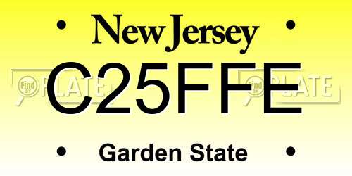 C25FFE New Jersey License Plate