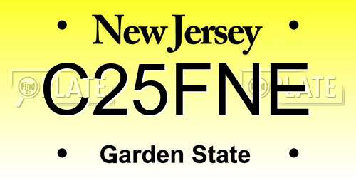 C25FNE New Jersey License Plate