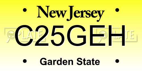 C25GEH New Jersey License Plate