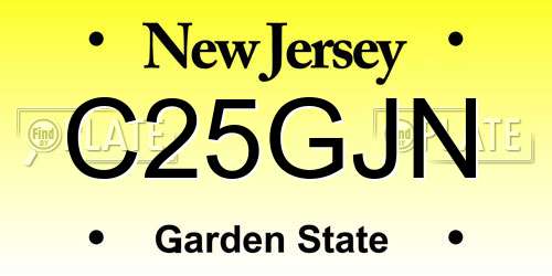 C25GJN New Jersey License Plate