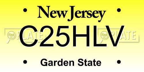 C25HLV New Jersey License Plate