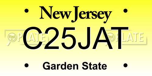 C25JAT New Jersey License Plate