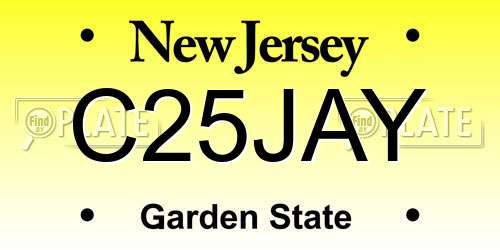 C25JAY New Jersey License Plate
