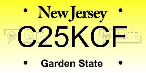 C25KCF New Jersey License Plate
