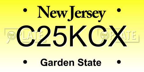 C25KCX New Jersey License Plate