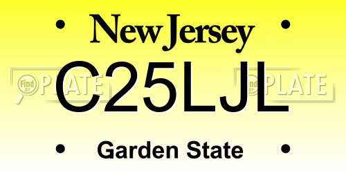 C25LJL New Jersey License Plate