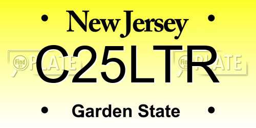 C25LTR New Jersey License Plate