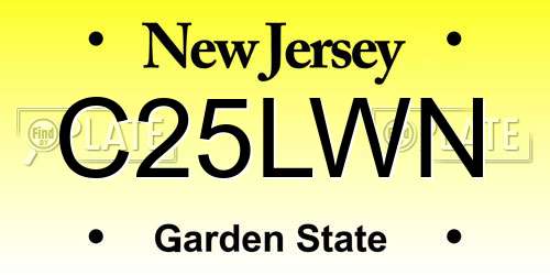 C25LWN New Jersey License Plate