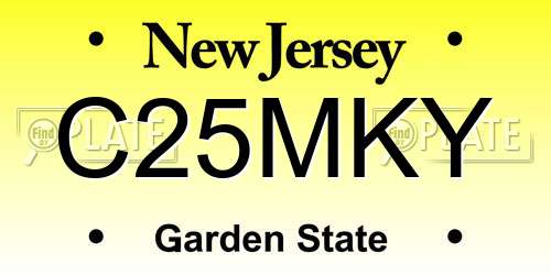 C25MKY New Jersey License Plate