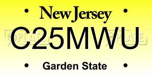C25MWU New Jersey License Plate