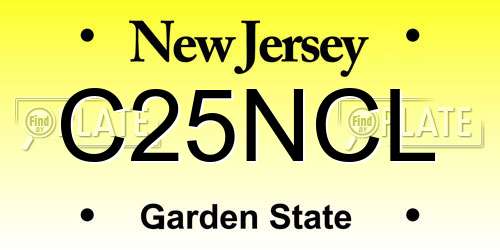 C25NCL New Jersey License Plate