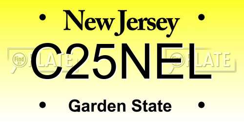 C25NEL New Jersey License Plate