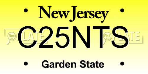 C25NTS New Jersey License Plate