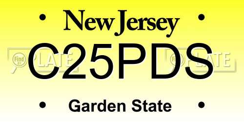 C25PDS New Jersey License Plate
