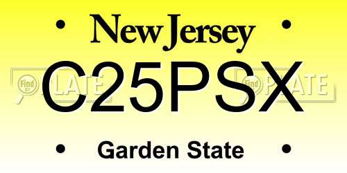 C25PSX New Jersey License Plate