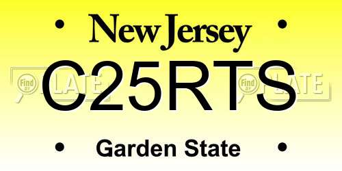 C25RTS New Jersey License Plate
