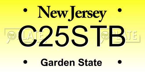 C25STB New Jersey License Plate