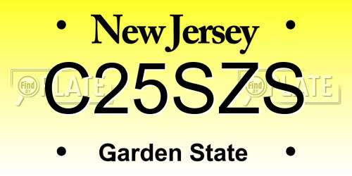 C25SZS New Jersey License Plate