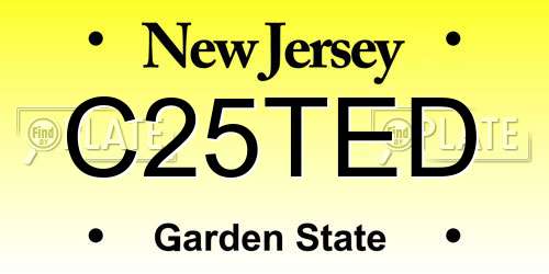 C25TED New Jersey License Plate