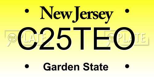 C25TEO New Jersey License Plate