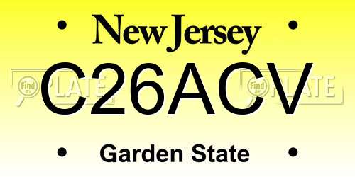 C26ACV New Jersey License Plate