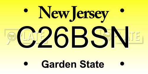 C26BSN New Jersey License Plate