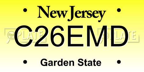 C26EMD New Jersey License Plate