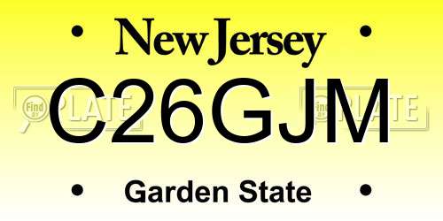 C26GJM New Jersey License Plate