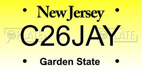 C26JAY New Jersey License Plate
