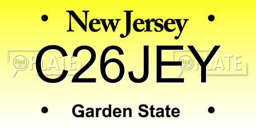 C26JEY New Jersey License Plate