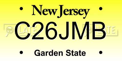 C26JMB New Jersey License Plate