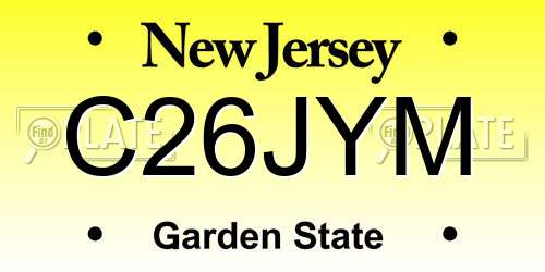C26JYM New Jersey License Plate