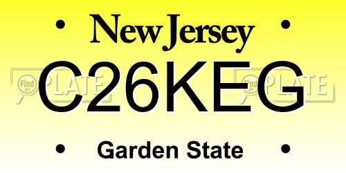 C26KEG New Jersey License Plate