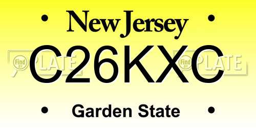 C26KXC New Jersey License Plate