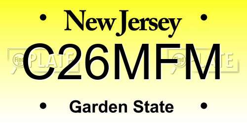 C26MFM New Jersey License Plate
