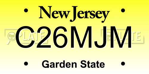 C26MJM New Jersey License Plate