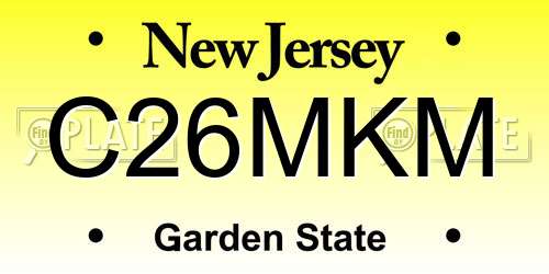 C26MKM New Jersey License Plate