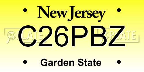 C26PBZ New Jersey License Plate
