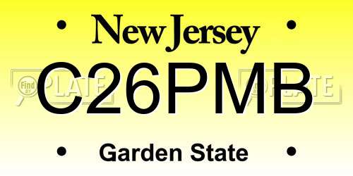 C26PMB New Jersey License Plate