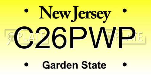 C26PWP New Jersey License Plate