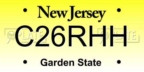 C26RHH New Jersey License Plate