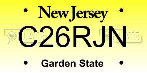 C26RJN New Jersey License Plate