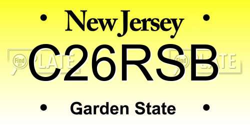 C26RSB New Jersey License Plate