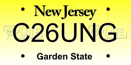 C26UNG New Jersey License Plate