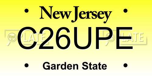 C26UPE New Jersey License Plate
