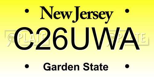 C26UWA New Jersey License Plate