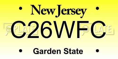 C26WFC New Jersey License Plate