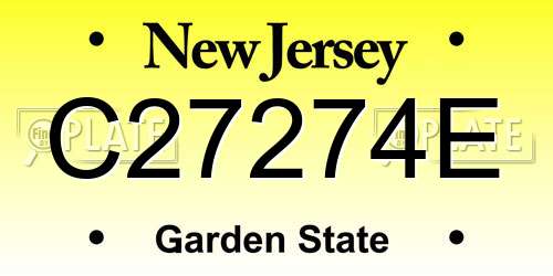 C27274E New Jersey License Plate